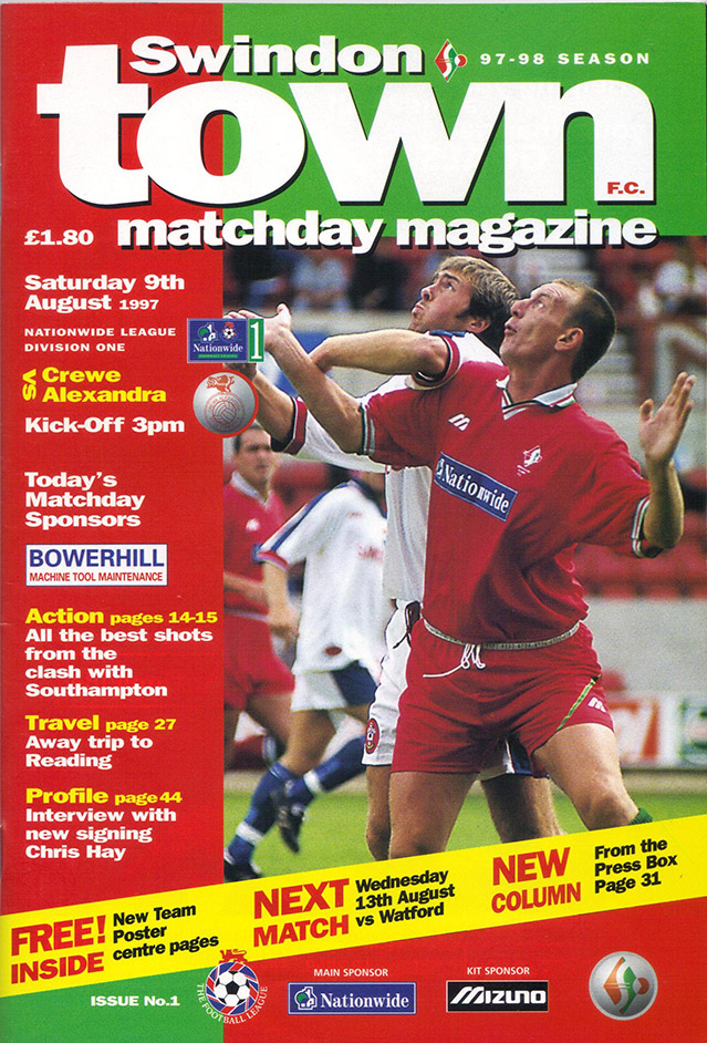 <b>Saturday, August 9, 1997</b><br />vs. Crewe Alexandra (Home)